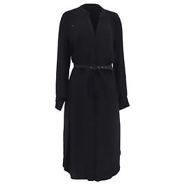 Autre Marque Abito camicia con cintura Hugo Boss Dibanorah in viscosa nera Nero