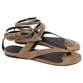 Sandales Khaite Aimee Ankle Wrap en daim marron Marron