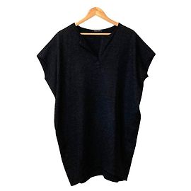 Autre Marque Top de lã com gola key neck e mangas francesas YOKO CHAN Marrom Cinza antracite