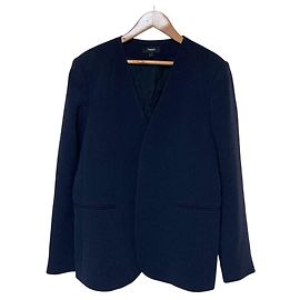 Theory Casaco sem gola CLASSIC CREPE Azul Azul marinho