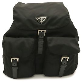 Prada Triangle Backpack in Black Black