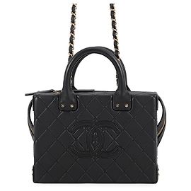 Chanel Matelassé Black Handtasche Schwarz