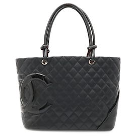Chanel Cambon Line Coco Mark Large Tote Schultertasche Schwarz Pink