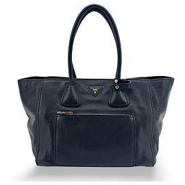 Prada Front Pocket Wing Convertible Vitello Phenix Preto