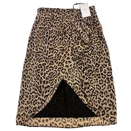 Iro Falda midi de leopardo Negro Estampado de leopardo