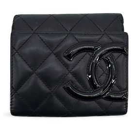 Chanel Cambon Trifold Quilted Lambskin Long Noir