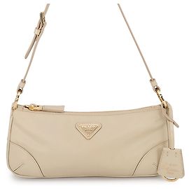 Prada Triangle Nylon Schultertasche Beige