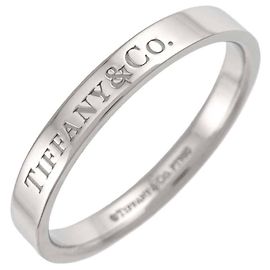 Autre Marque Bague Anneau Plat en Platine Tiffany & Co. Autre