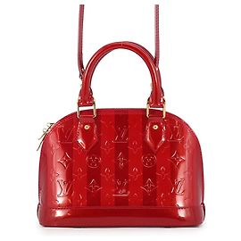 Louis Vuitton Monogram Vernis Alma BB Handbag Red