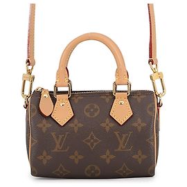 Bolso Louis Vuitton Monogram Nano Speedy Castaño