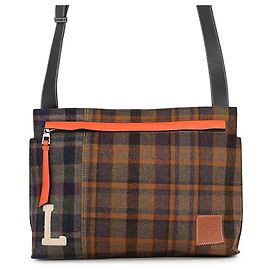 Borsa a tracolla Loewe con motivo a quadri Marrone Multicolore