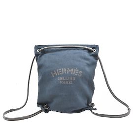 Hermès Maline Pasta de Lona Azul Azul
