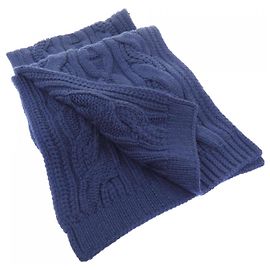 Hermès Lenço Hermes Cable Maillon Azul marinho
