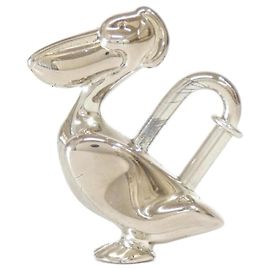 Hermès Portachiavi Hermes PELICAN Cadena Argento