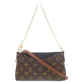 Bolsa de Ombro e Clutch Louis Vuitton Pallas Marrom