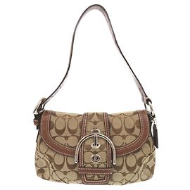 Coach Signature One-Shoulder Bag Brown Beige