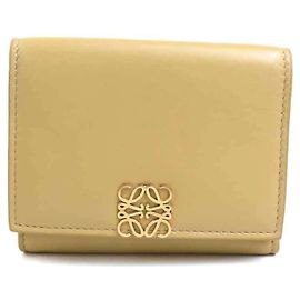 Loewe Tri-fold Geldbörse Beige Gelb