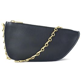 Burberry Black Leather Shoulder Bag Black