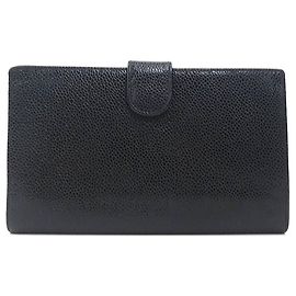 Chanel Black Bi-fold Long Wallet Schwarz