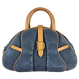 Sac à main d'occasion Christian Dior Marron Bleu Marine