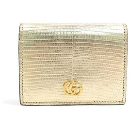 Portafoglio Gucci Bi-Fold in pelle goffrata oro D'oro