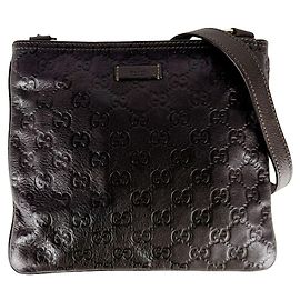 Bolso de hombro Gucci de cuero marrón Castaño
