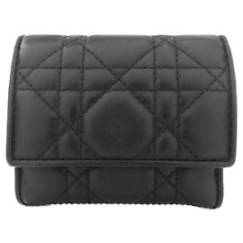 Christian Dior Lady Lotus Wallet Black