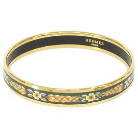 Hermès Hermes Gold and Green Armreif Golden Hellgrün