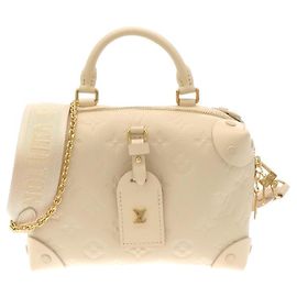 Borsa a tracolla Louis Vuitton Monogram Empreinte Petite Malle Souple Beige