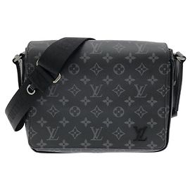 Louis Vuitton Monogram Eclipse District PM Shoulder Bag Black