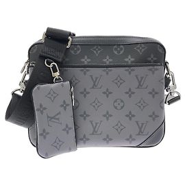 Bolsa Trio Messenger Louis Vuitton Monogram Eclipse Reverse Preto Cinza