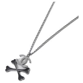 Collana Chanel Nera e Argento Nero Argento