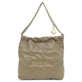 Chanel 22 Line Small AS3260 Shoulder Bag Khaki