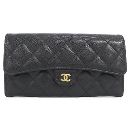 Chanel Timeless Classic Line AP0241 Wallet Black Dark red