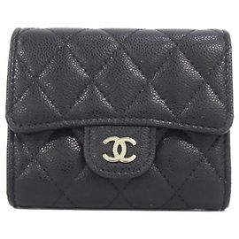 Chanel Timeless Classic Line AP0229 Geldbörse Schwarz Bordeaux