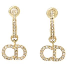 Brincos de botão Christian Dior Claire Di Lune Marrom Dourado Outro