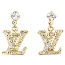 Louis Vuitton Gold Stud Earrings Golden