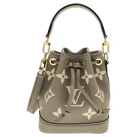 Louis Vuitton Bicolor Monogram Empreinte Nano Noé Shoulder Bag Grey Cream