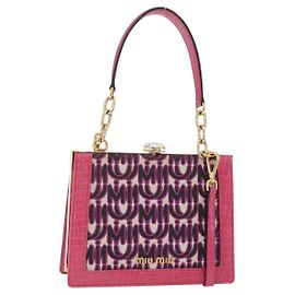 Miu Miu Handtasche Canvas 2way Pink Gold Auth 167644A Pink Golden