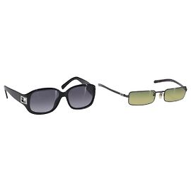 FENDI Sunglasses Plastic Metal 2 Set Black Purple Auth BA16226 Black Purple