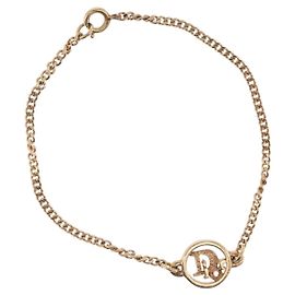 Pulseira Christian Dior Metal Dourado Auth 206851 Dourado