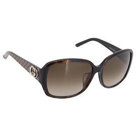 GUCCI Sonnenbrille Kunststoff Brown Auth 205501M Braun
