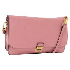Bolsa de Ombro Miu Miu em Couro Rosa Tom Dourado Auth ka6523A Rosa Outro