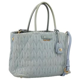 Miu Miu Matelassé Handtasche aus Leder 2way hellblau gold authentisch 167740A Golden Hellblau