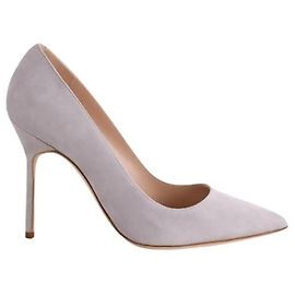 Manolo Blahnik Grey Suede Heels Size 36 Grey