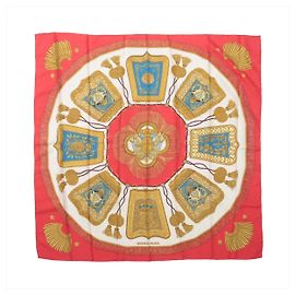 Hermès Carré 90 "Paste et Cavalerie" Pañuelo de seda Rojo Roja