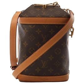 Borsa a tracolla Louis Vuitton Milk Box Monogram Canvas in marrone M44877 Beige