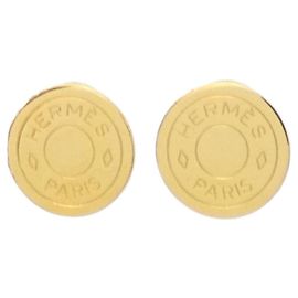 Pendientes de clip Hermès Sellier Dorado