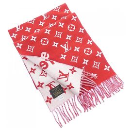 Louis Vuitton Monogram Stola Weiß Rot