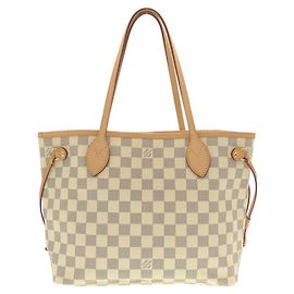 Bolsa Louis Vuitton Damier Azur Neverfull PM Branco Azul